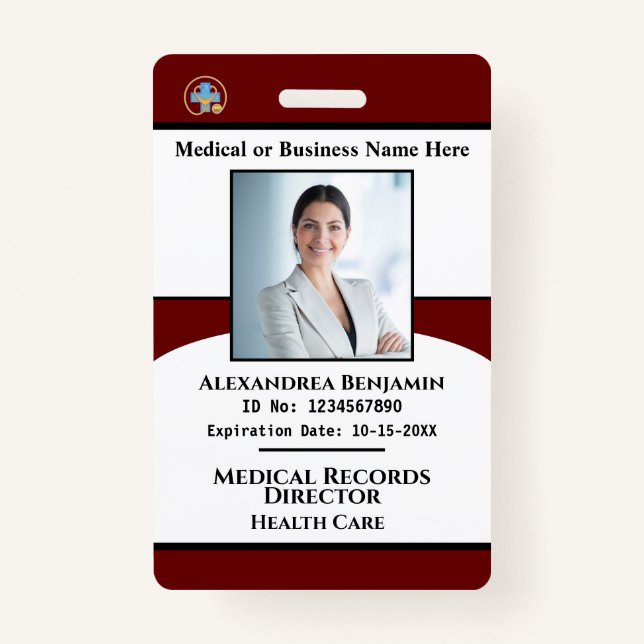Employee Photo Name Hospital Business ID Card  Bad ID Badge (Front)