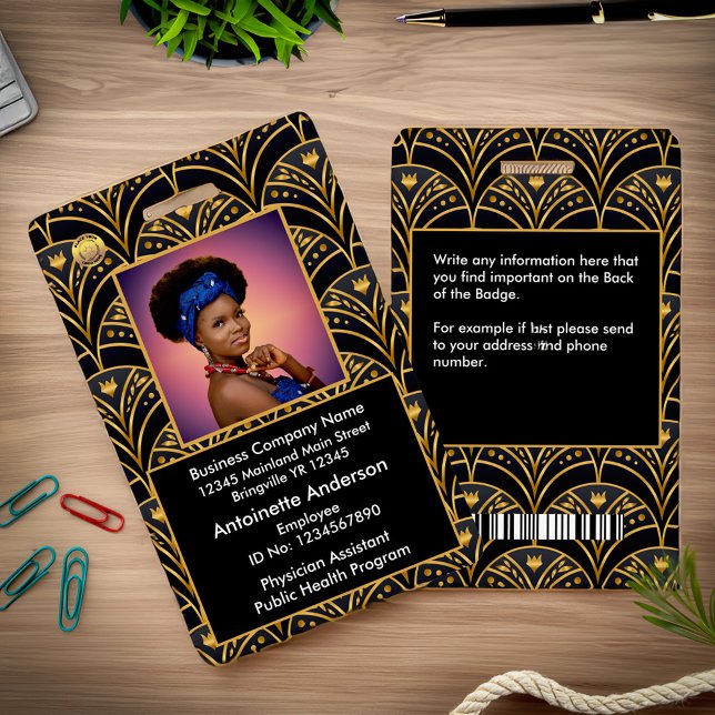 Employee Photo Name Logo Bar Code Business ID Badge (Creator Uploaded)