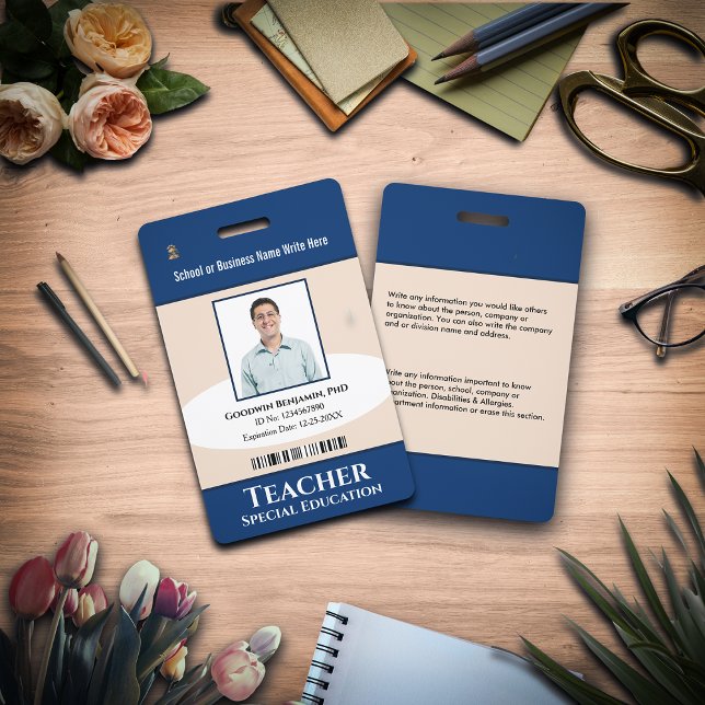 Employee Photo Name Logo Bar Code Custom  ID Badge (Employee Photo Name Logo Bar Code Custom Badge is to use for identification of  your employees. )