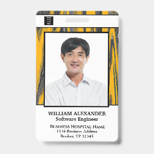 Employee Photo Name Logo Bar Code ID Card Custom   Badge