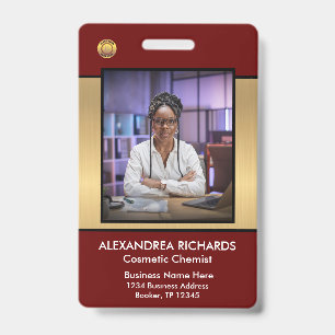 Employee Photo Name Logo Bar Code ID Card Custom  Badge