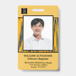 Employee Photo Name Logo Bar Code ID Card Custom  Badge