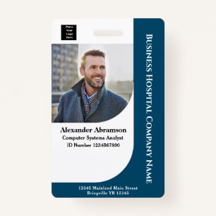 Employee Photo Name Logo Bar Code ID Card Custom ID Badge