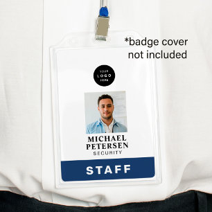 Employee photo name security ID company logo navy ID Badge