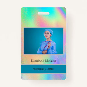 Employee Photo Rainbow Holographic ID Badge