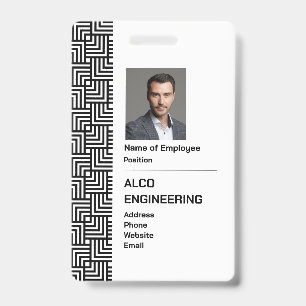 Employee Photo Security Badge - Vertical ID Badge