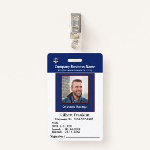 Employee Photo Signature Logo Name Custom ID ID Badge