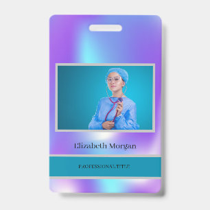 Employee Photo Trendy Holographic ID Badge
