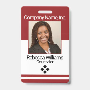 Employee Picture Badge - Dark Red ID Badge