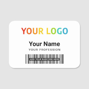 Employee Pin Name Tag or Magnetic Logo ScanBarcode