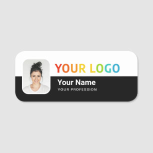 Employee Pin Name Tag or Magnetic with Logo, Photo