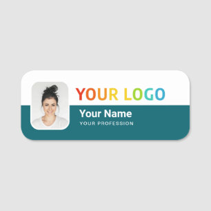 Employee Pin Name Tag or Magnetic with Logo, Photo