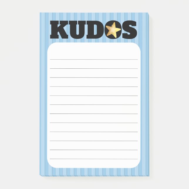Employee recognition award star kudos post-it notes (Front)