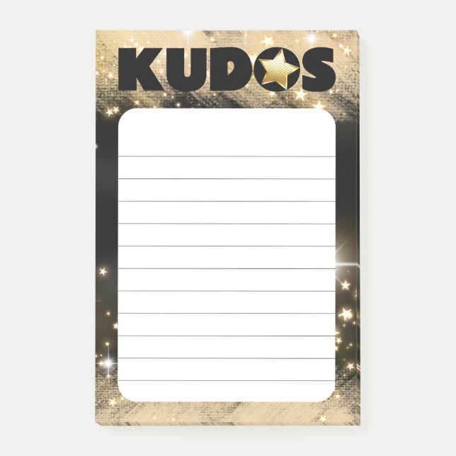 Employee recognition award star kudos post-it notes (Front)