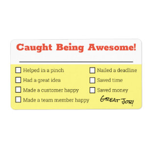 Employee recognition board awesome checklist award