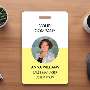 employee round Photo ID Badge