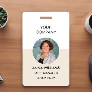 employee round Photo ID Badge