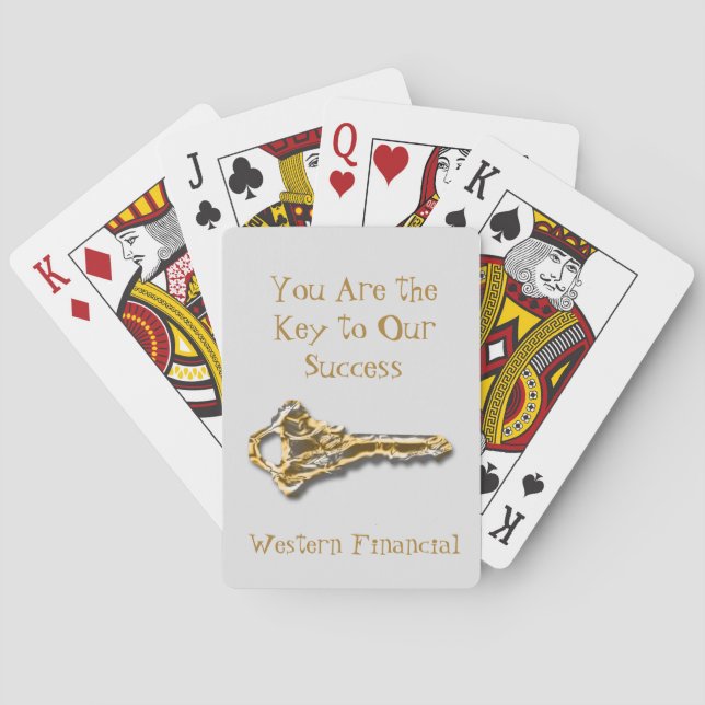 Employee Sales Team Gold Key Business Appreciation Playing Cards (Back)