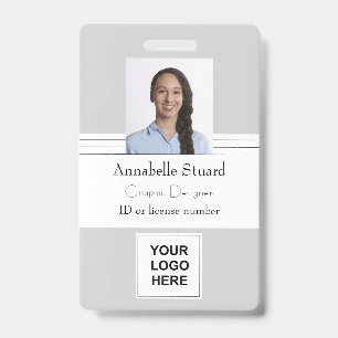 Employee Security ID - Name Photo QR code Barcode Badge