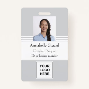 Employee Security ID - Name Photo QR code Barcode ID Badge