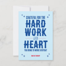 Employee Staff Thank You Appreciation Card