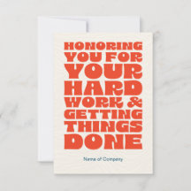 Employee Staff Thank You Appreciation Card