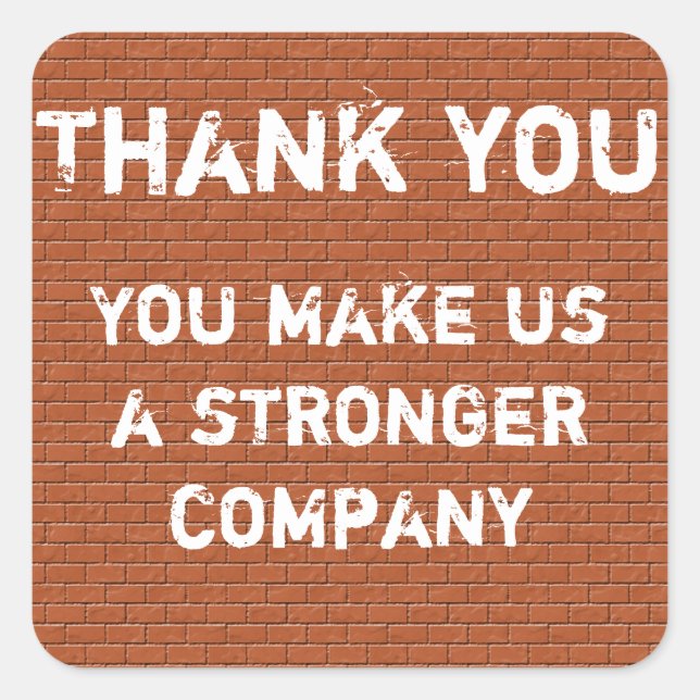 Employee Thank You Appreciation Inexpensive Square Sticker (Front)