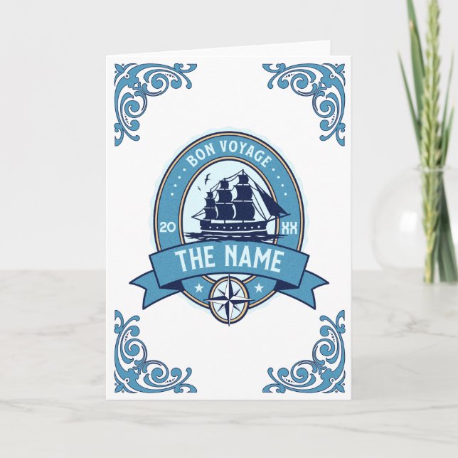 Employee thank you Bon Voyage Farewell Holiday Card (Front)