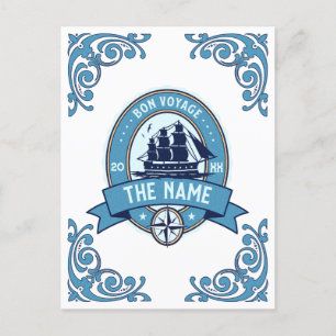 Employee thank you Bon Voyage Farewell Postcard