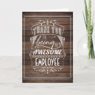 Employee Thank You Rustic Appreciation Card