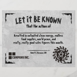 Employee top sales funny work certificate award