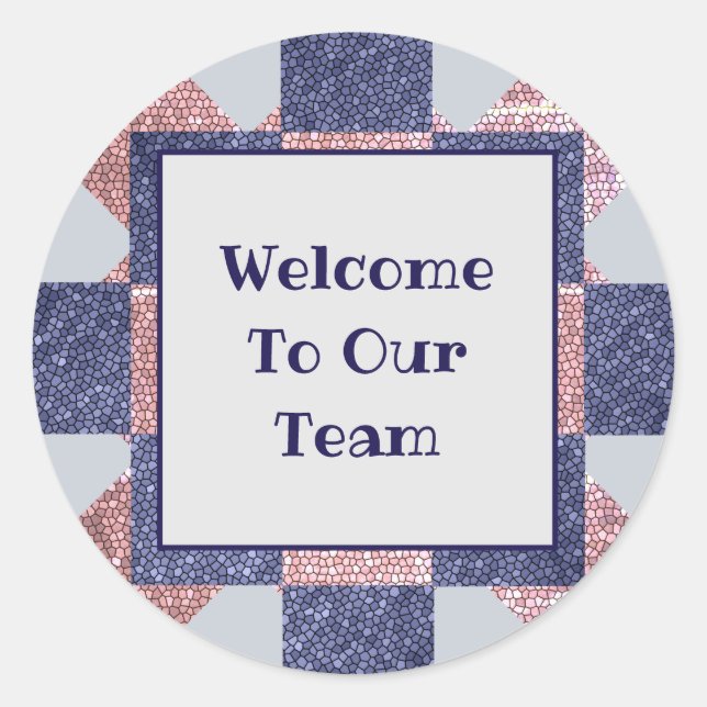 Employee Welcome Mosaic Professional Business Classic Round Sticker (Front)