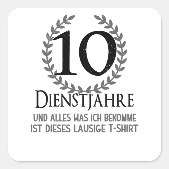 Employees 10 Year Company Anniversary Company Square Sticker (Front)