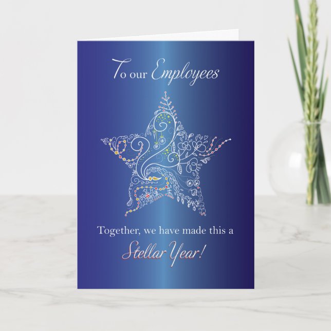Employees, Holiday Star Blue Card (Front)
