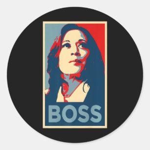 Empower Boss Kamala Harris Hope Poster 47 Rally Wo Classic Round Sticker
