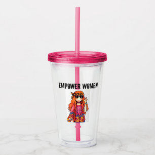 EMPOWER WOMEN HIPPIE ACRYLIC TUMBLER