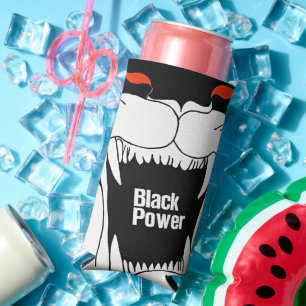 Empower Your Beverage: Vintage Black Power Seltzer Can Cooler