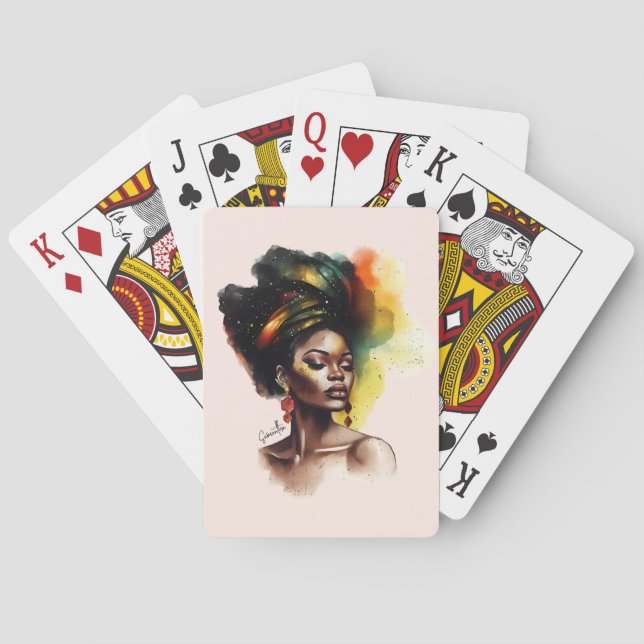 Empowered African-American Woman (2) Playing Cards (Back)