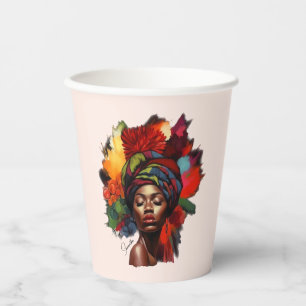 Empowered African-American Woman Paper Cups