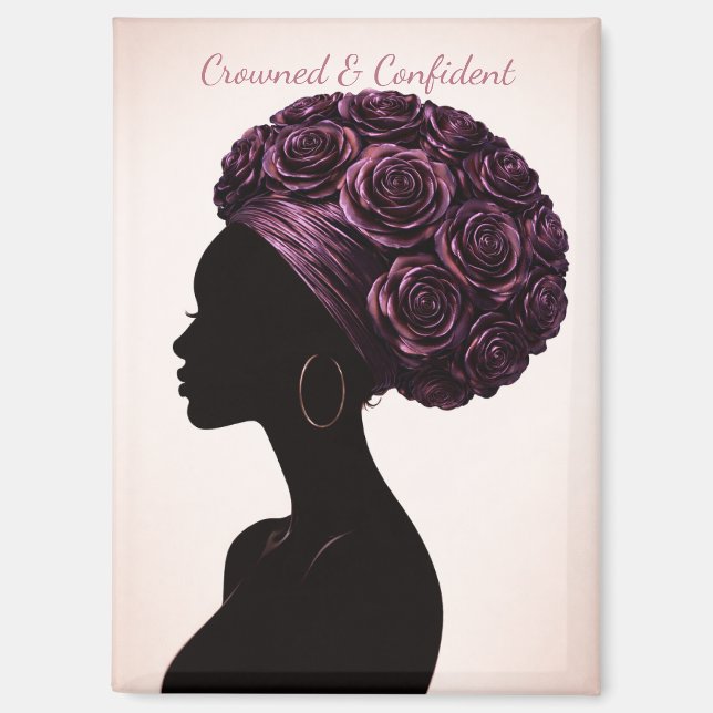 Empowered Black Woman Silhouette  Magnet (Front)