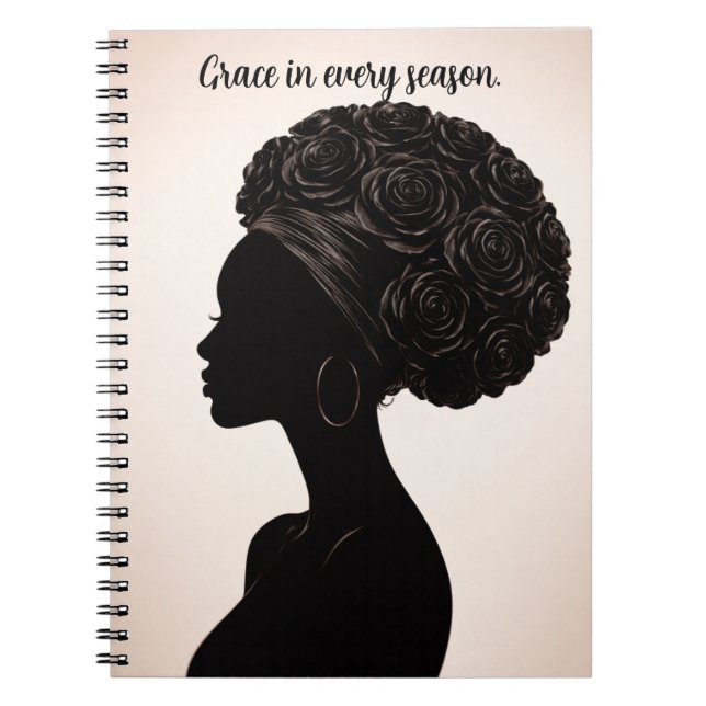 Empowered Black Woman Silhouette Notebook (Front)