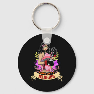 Empowered Latina Woman Boxing Kickboxing Girl Fitn Key Ring