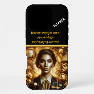 Empowered Lawyer Amid Golden Symbols iPhone 16 Pro Max Case