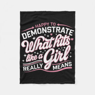 Empowered Martial Arts Girl Quote  Fleece Blanket