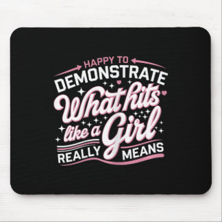 Empowered Martial Arts Girl Quote  Mouse Pad