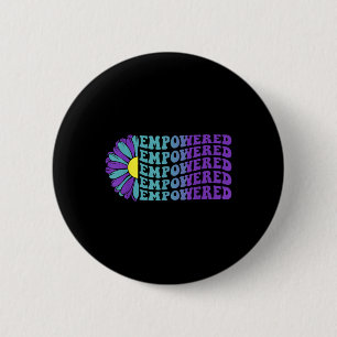 Empowered, Suicide Prevention Awareness Sunflower 6 Cm Round Badge