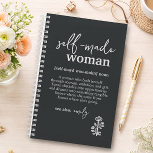 Empowered Woman Definition in Black Notebook