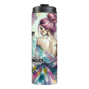 Empowered Woman Floral Inspirational Quotes (1) Thermal Tumbler