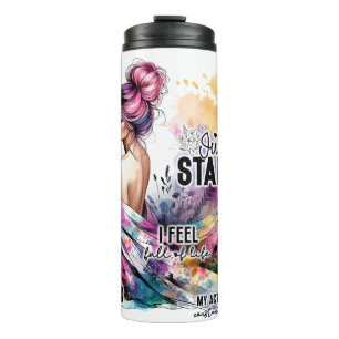 Empowered Woman Floral Inspirational Quotes (8) Thermal Tumbler