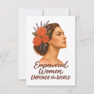 Empowered Woman with Floral Thank You Card